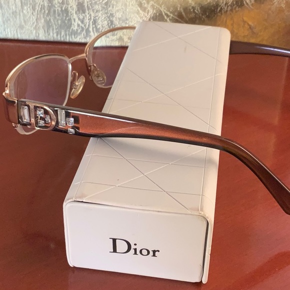 Christian Dior eyeglass frames, brown with crystals - Picture 7 of 9